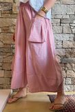 Arbi Gingham Pocket Culotte Pant Indian Pink